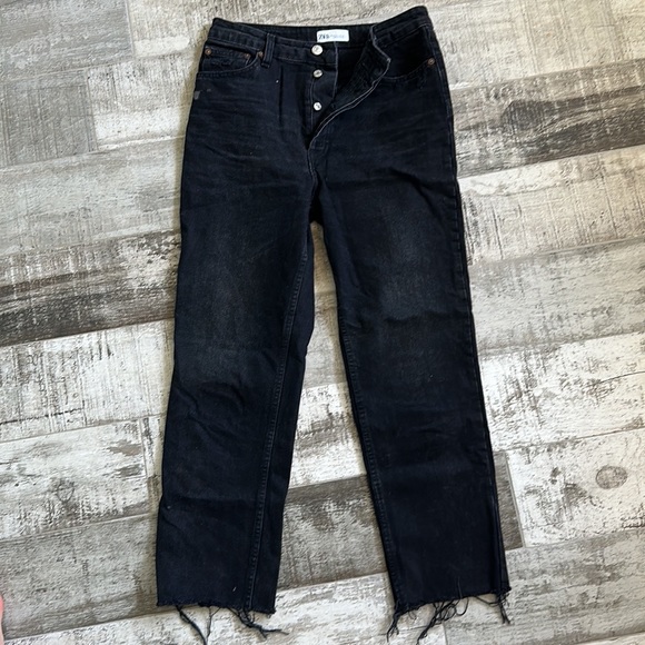 Zara straight leg jeans black size 28 (ca6) - Picture 2 of 3